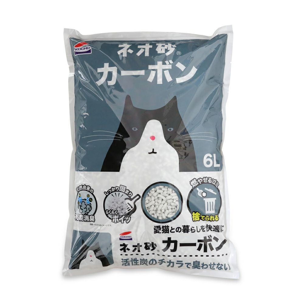 コーチョー】ネオ砂 カーボン(紙製猫砂) 6L | ペットランドピースワン