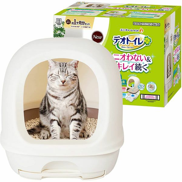 ユニチャーム】 デオトイレ フード付き本体セット ナチュラル