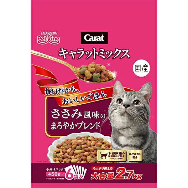 ペットライン】キャラットミックス ささみ風味まろやかプレンド 2.7kg